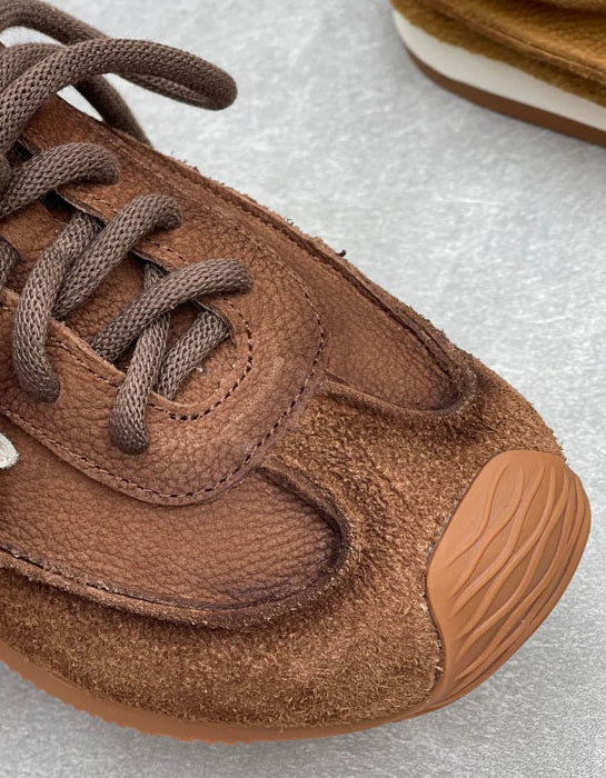 Women's Soft Sole Vintage Lace-up Casual Suede Sneakers, Obiono Sep Shoes Collection 2026, 80.77