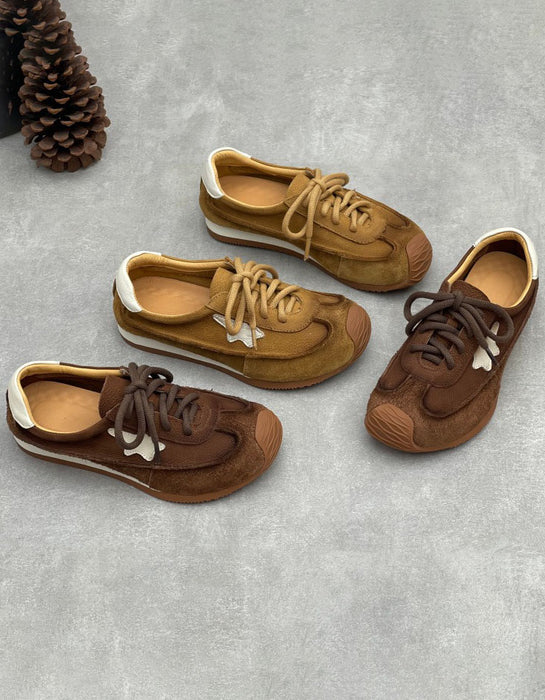 Women's Soft Sole Vintage Lace-up Casual Suede Sneakers, Obiono Sep Shoes Collection 2026, 80.77