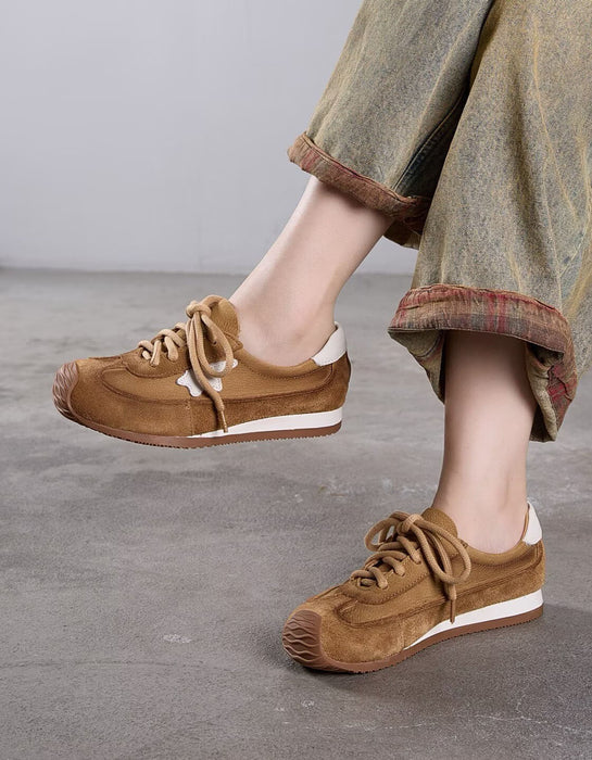 Women's Soft Sole Vintage Lace-up Casual Suede Sneakers, Obiono Sep Shoes Collection 2026, 80.77