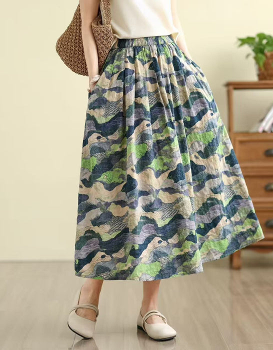 Women's Summer Linen Floral Skirt Buykud skirt March Shoes Collection 2026 45.00