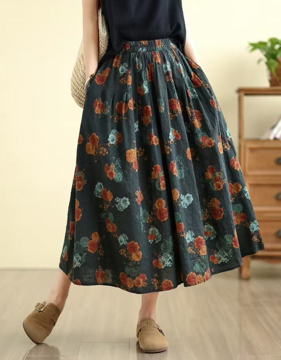 Women's Summer Linen Floral Skirt Buykud skirt March Shoes Collection 2026 45.00
