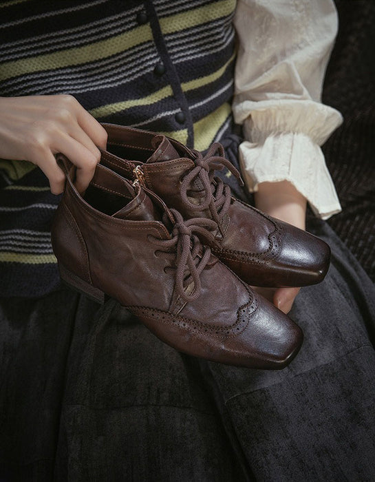 Women's Vintage Lace-up Brogue Style Ankle Boots, Obiono Oct shoes collection 2026, 93.70