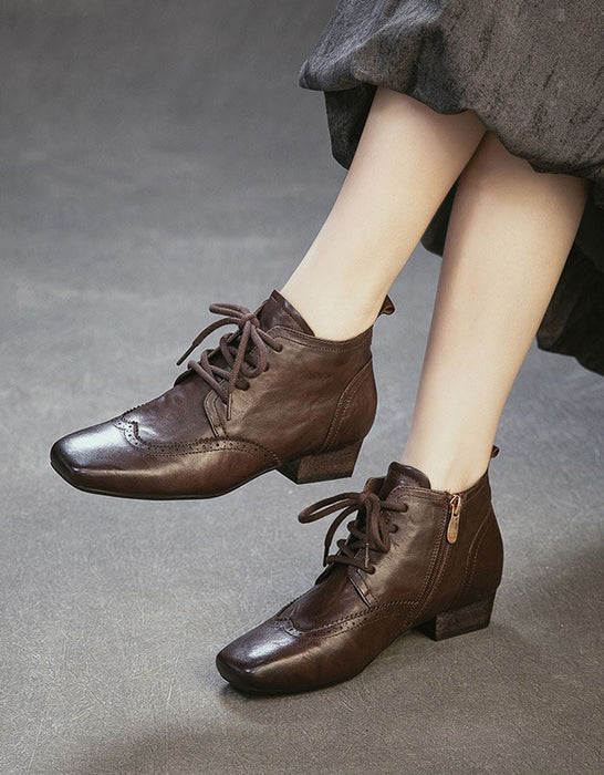 Women's Vintage Lace-up Brogue Style Ankle Boots, Obiono Oct shoes collection 2026, 93.70