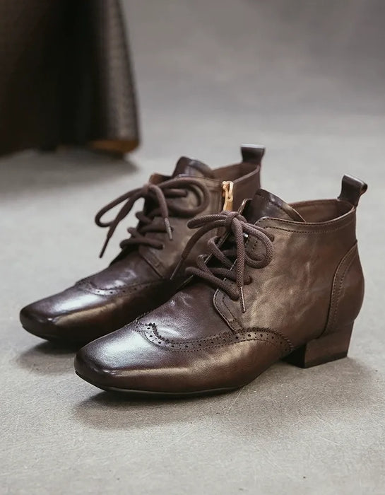 Women's Vintage Lace-up Brogue Style Ankle Boots, Obiono Oct shoes collection 2026, 93.70