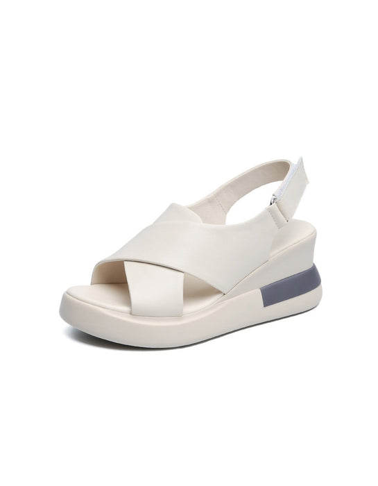 Sandalias de cuña con tiras y tiras para mujer