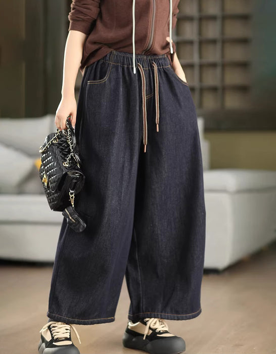 Women's Winter Fur Lining Wide Leg Denim Pants Feb Clothing Collection 2026 43.00