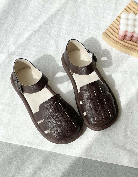 Woven Leather Comfortable Flat Sandals May Shoes Collection 2023 75.70