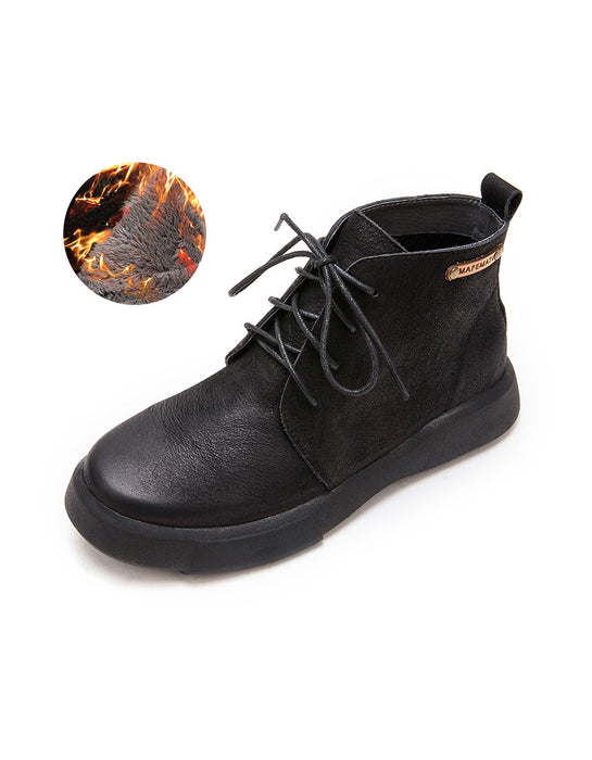British Style Handmade Leather Casual Ankle Boots 35-41