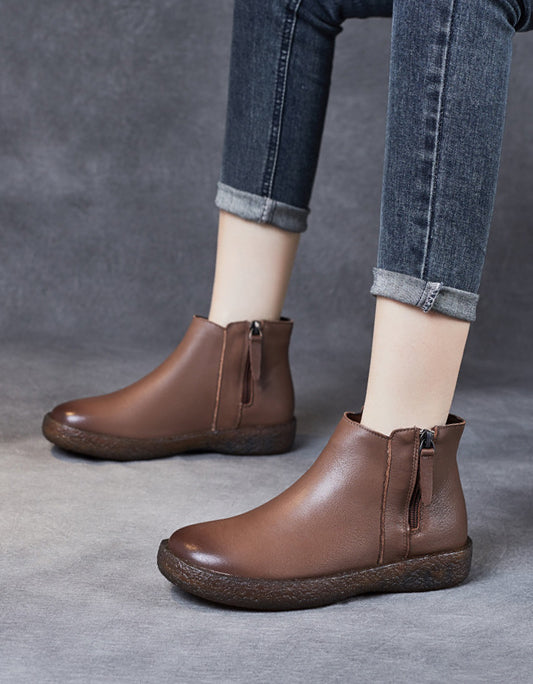 Bottines Femme Confort Imperméables – Cuir Souple, Semelle Antidérapante, Enfilage Rapide, Style Décontracté élégant