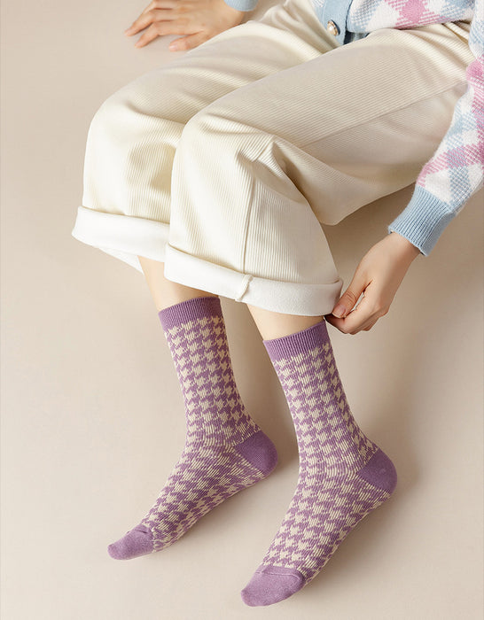 5 Pairs Comfortable Flower Cotton Socks
