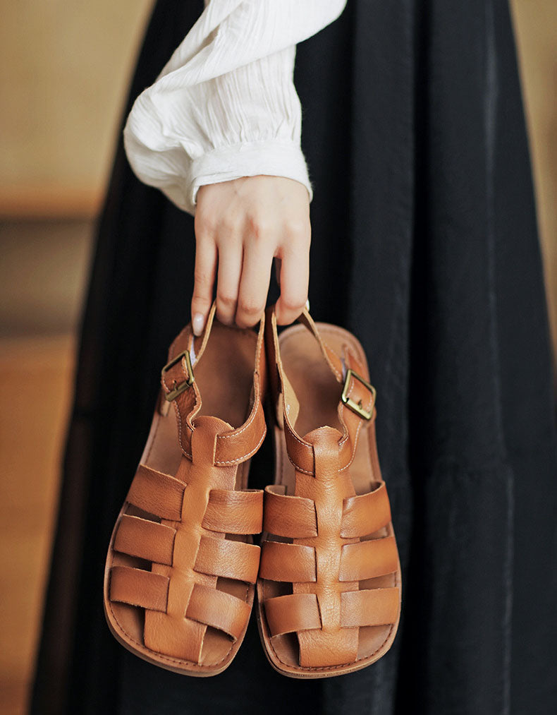 Handmade Retro Soft Sole Fisherman Sandals Slingback — Obiono display picture 1