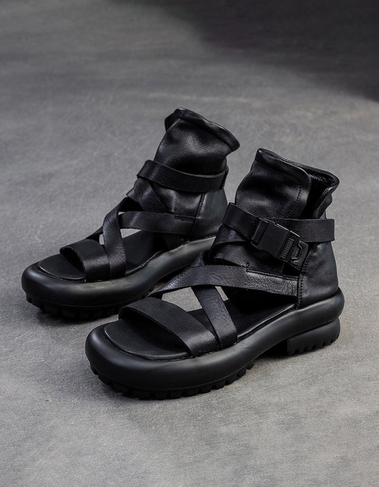 Summer Cross-Tied Zipper Sandals Fashion