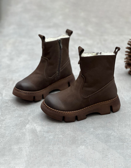 Wide Toe Women's Extra Wide Width Snow Boots Real Leather