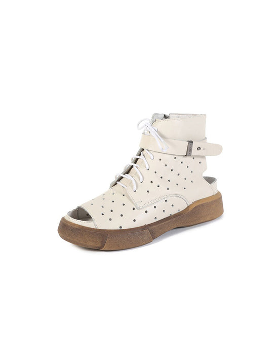 Sandalias y botas huecas con punta abierta hechas a mano