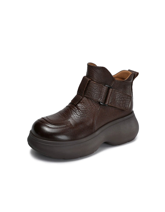 Autumn Winter Round Toe Ankle Buckle Platform Boots, Obiono Oct shoes collection 2026, 93.90