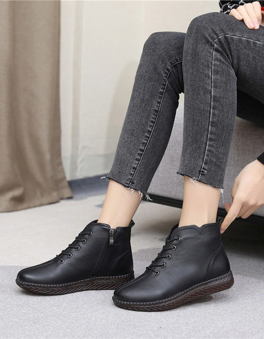 Bottes à lacets en cuir rétro printanières
