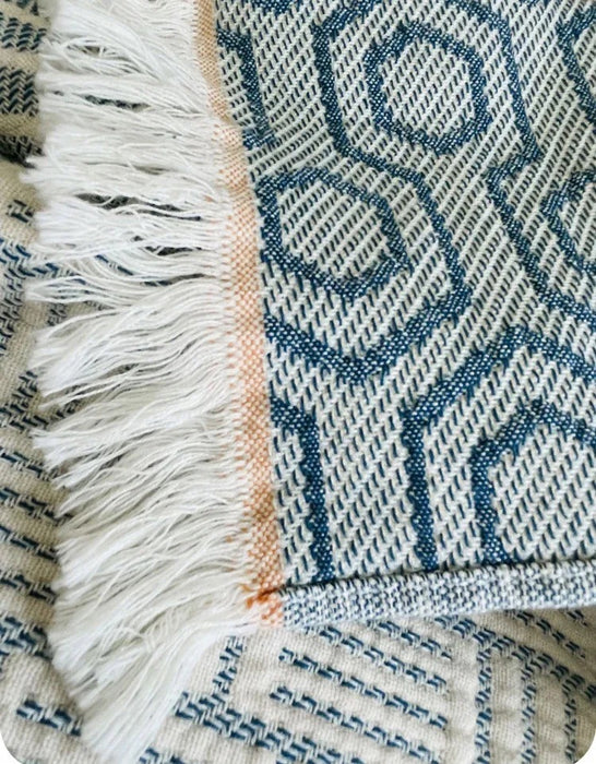 Vintage Plaid Tassel Edge BedCover Blanket
