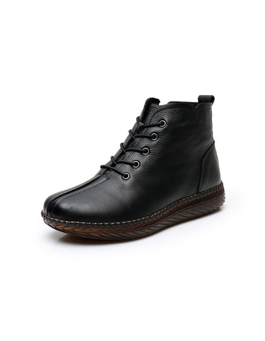 Bottes à lacets en cuir rétro printanières