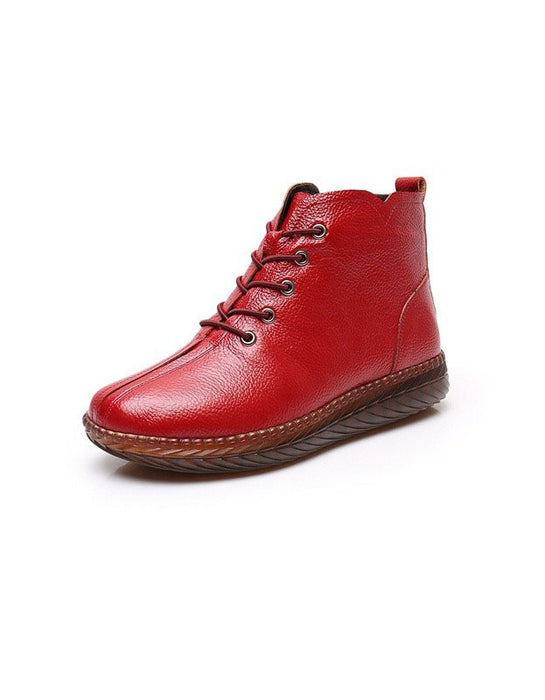 Bottes à lacets en cuir rétro printanières