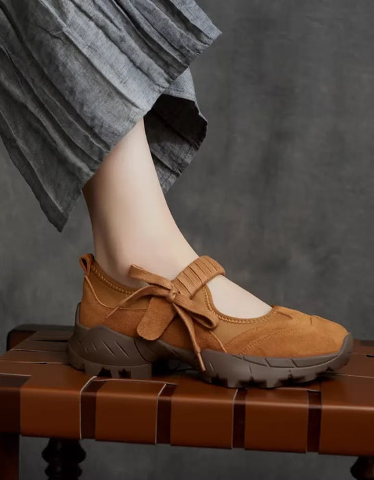 Genuine Leather Bowknot Platform Mary Jane Shoes Sneakers Sandals Feb Shoe Collection 2026 118.80
