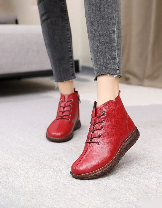 Bottes à lacets en cuir rétro printanières