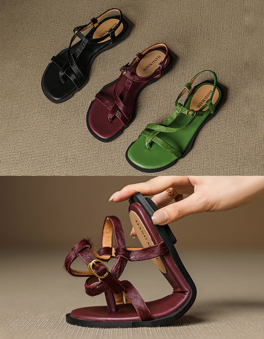 Summer Pony Hair Open Toe Strappy Flat Thong Sandals Obiono July Shoes Collection 2026 94.00