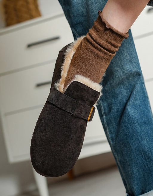 Belt Buckle Round-toe Lambswool Winter Clogs (Size 34-Size42) March Shoes Collection 2026 98.00