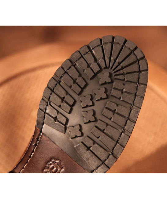 Hand-sewn Suede British Derby Suede Leather Shoes