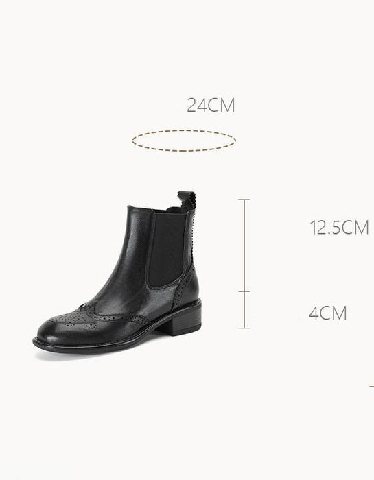 Vintage British Style Chelsea Women Oxford Boots