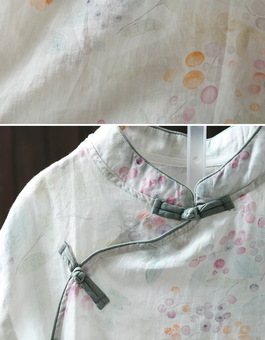 Chinese Style Stand Collar Ramie Print Sleeveless Shirt for Women Buykud Shirts Aug New in 2026 44.80