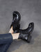 Women's Autumn Winter Genuine Leather Buckle Front Ankle Slouch Boots, Obiono Oct Shoes Collection 2026, 95.00