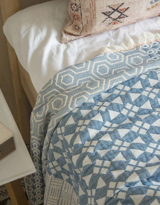 Vintage Plaid Tassel Edge BedCover Blanket
