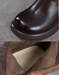 Women's Autumn Winter Genuine Leather Buckle Front Ankle Slouch Boots, Obiono Oct Shoes Collection 2026, 95.00