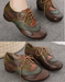 Women's Big Size (size35-size42)Color Blocking Leather Hollow Lace-up Retro Flats, Obiono Aug Shoes Collection 2026 2026, 89.88