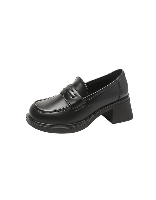 Comfortable Sole Chunky Heels Loafers