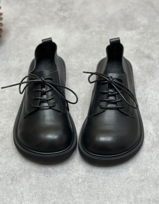 Soft Leather Lace-up Comfortable Wide Toe Box Shoes â Obiono