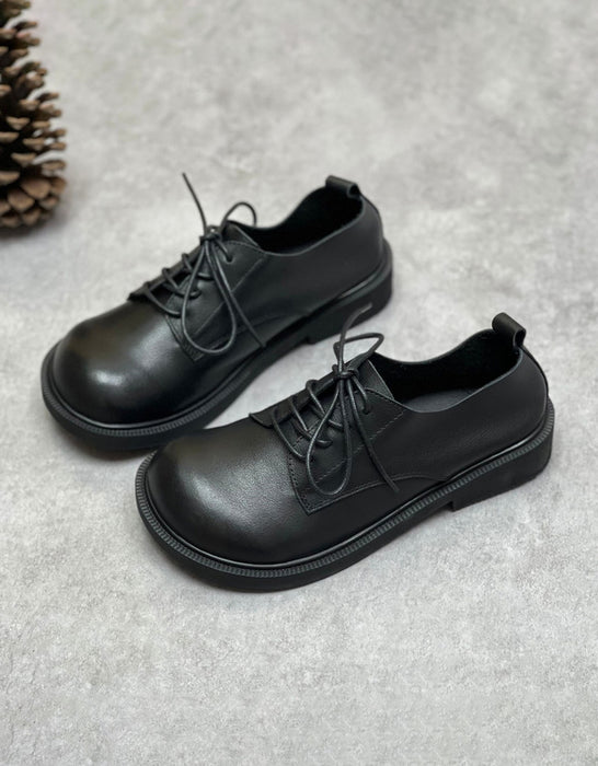 women's wide toe box dress shoes Soft Leather Lace-up Comfortable Wide Toe Box Shoes — Obiono