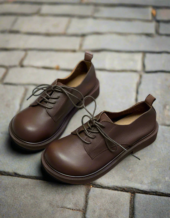 Soft Leather Lace-up Comfortable Wide Toe Box Shoes Obiono Soft Leather Lace-up Comfortable Wide Toe Box Shoes Obiono