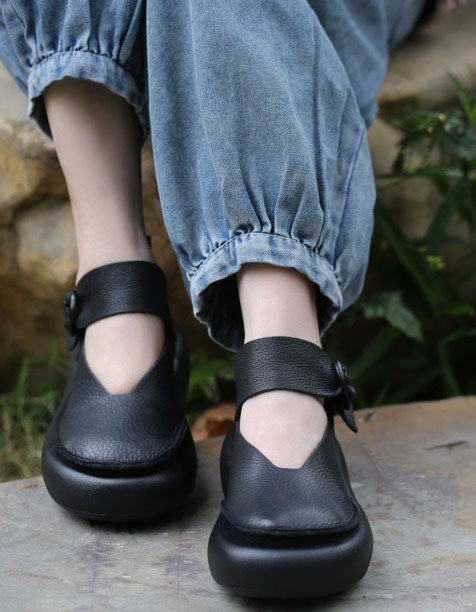 Botines de cuero hechos a mano retro con costuras para otoño e invierno | Zapatos de regalo