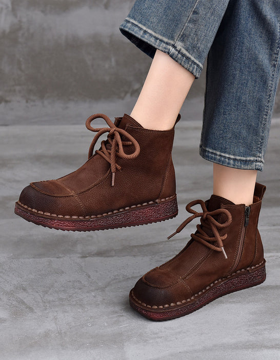 Chaussures plates décontractées rétro en cuir faites à la main | Chaussures cadeaux