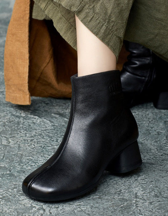Winter Autumn Handmade Elegant Chunky Heels Boots