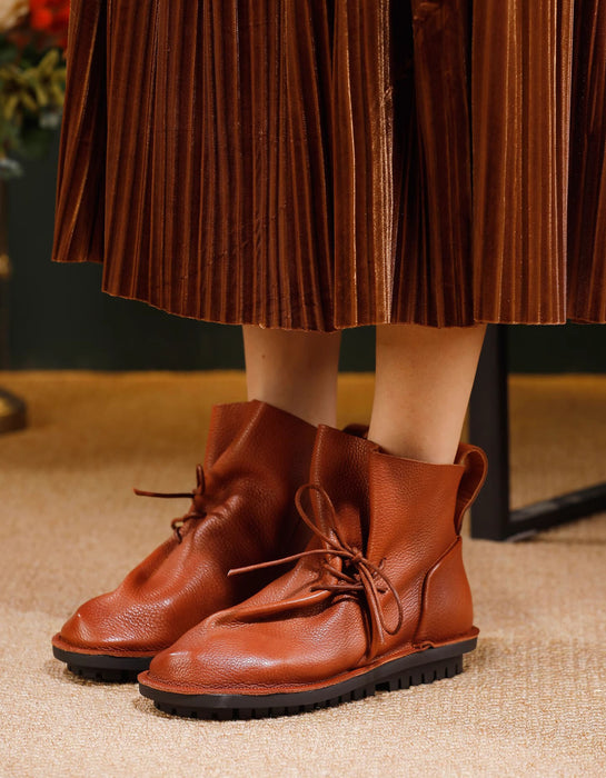 Winter Autumn Handmade Soft Leather Ankle Boots