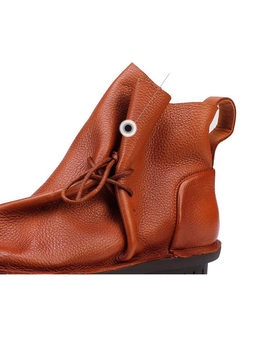 Winter Autumn Handmade Soft Leather Ankle Boots