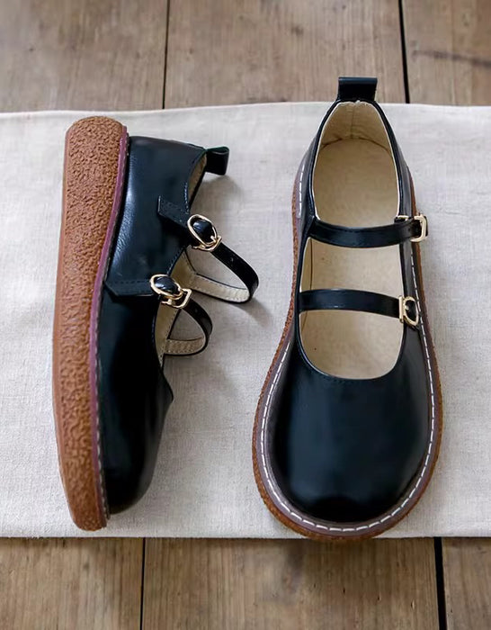 Chaussures Mary Jane à double boucle sur le devant