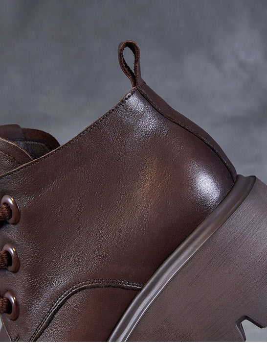 Spring Autumn Thick-Soled  Lace-Up Comfort Ankle Boots Details Jan Shoe Collection 2026 91.70