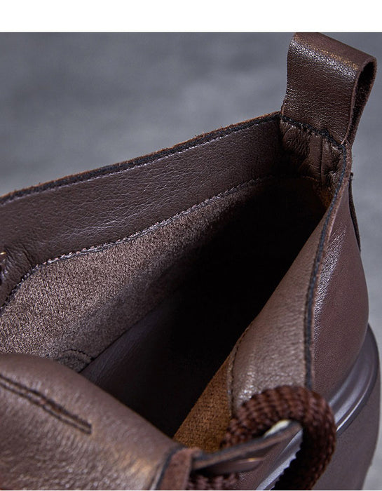 Spring Autumn Thick-Soled  Lace-Up Comfort Ankle Boots Details Jan Shoe Collection 2026 91.70