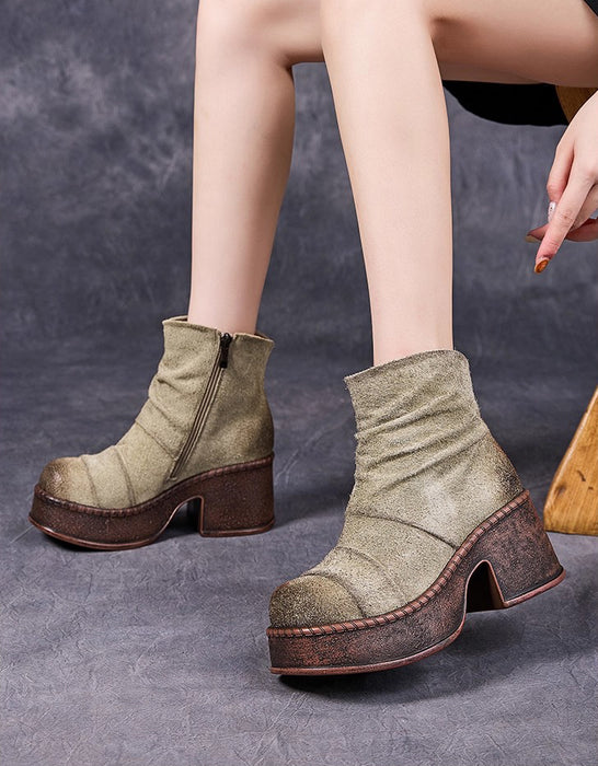 Autumn Winter Women Suede Chunky Platform Boots