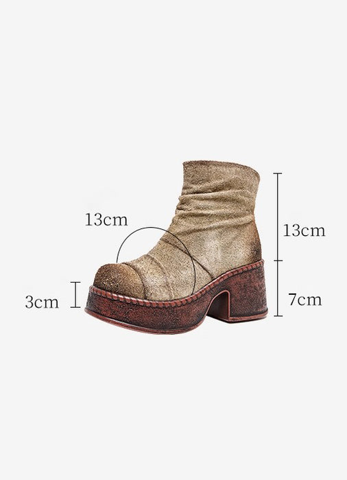 Autumn Winter Women Suede Chunky Platform Boots