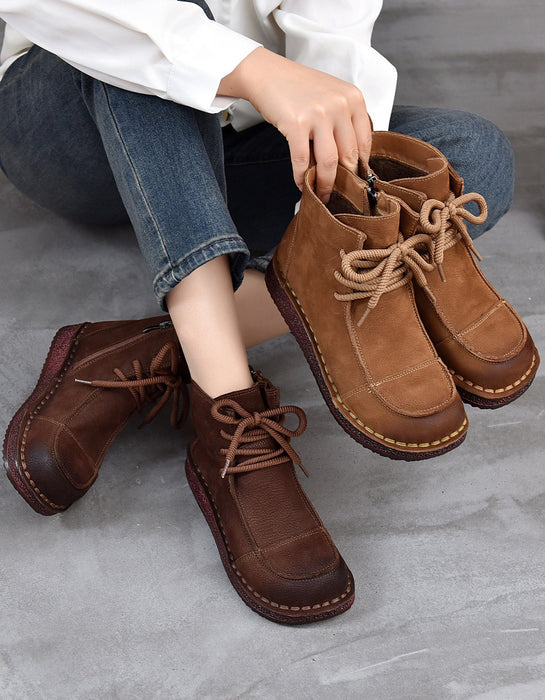 Chaussures plates décontractées rétro en cuir faites à la main | Chaussures cadeaux