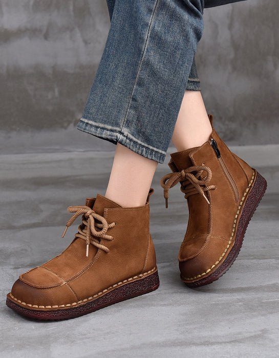 Chaussures plates décontractées rétro en cuir faites à la main | Chaussures cadeaux